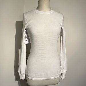 TNA XXS white Waffle long sleeve T shirt